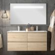 Meuble de salle de bain simple vasque 4 tiroirs BALEA et miroir Led STAM bambou (chêne clair) 120 cm
 COSYNEO - INGBALEA120STAMBAM photo du produit