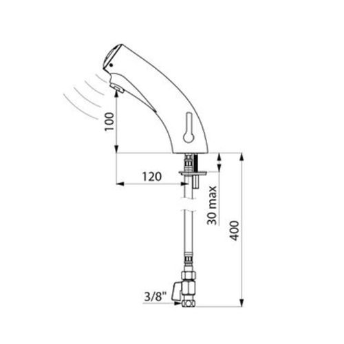 Mitigeur électronique TEMPOMATIC MIX 3 pile lithium 6V - DELABIE - 492006 pas cher Secondaire 1 L