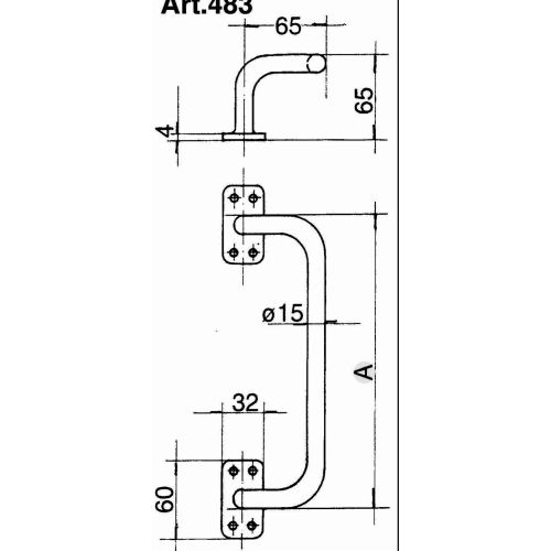 Poignée coudée 180mm pour porte coulissant - IBFM - 483180 pas cher Secondaire 1 L
