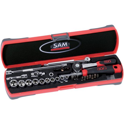 Coffret 1/4'' de 33 outils Sam outillage 6 pans en mm - 73-R33 photo du produit Principale L