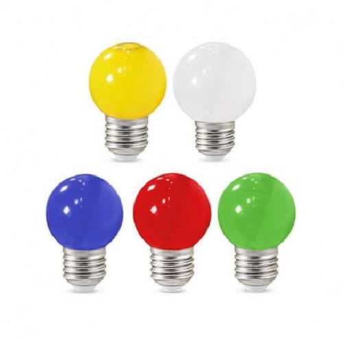 Pack ampoules LED E27 bulbe G45 1 W x 5 couleurs MIIDEX LIGHTING 76160 photo du produit