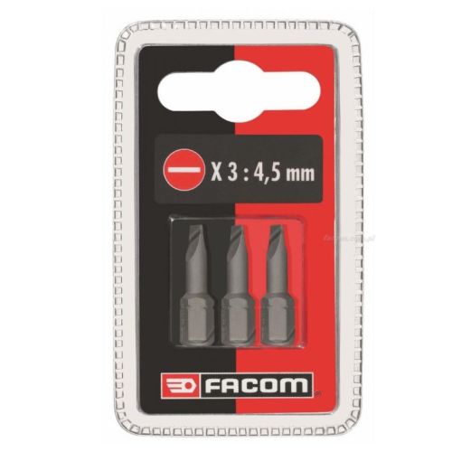 Jeu de 3 embouts High Perf&rsquo; s&eacute;rie 1 pour vis &agrave; fente - FACOM - ES135.5T.J3 pas cher