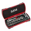 Coffret de douilles  et accessoires 1/2'' - 23 outils SAM OUTILLAGE 75-SH23Z photo du produit