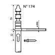 Fiche à lacets N°174 fer patiné argent 488mm - BROS - 174A488C8 pas cher Secondaire 1 S