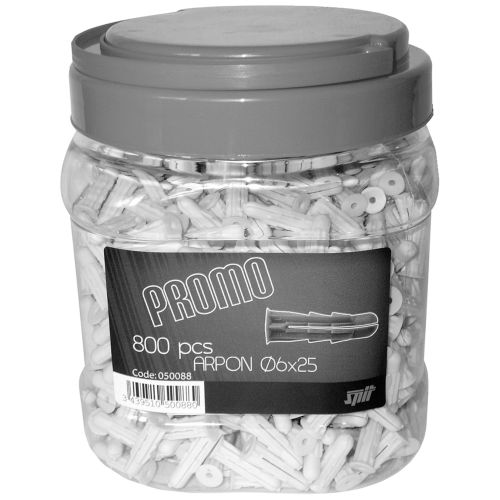 Cheville plastique universelle ARPON 6x25mm bidon de 800 - SPIT - 055722 pas cher Secondaire 9 L