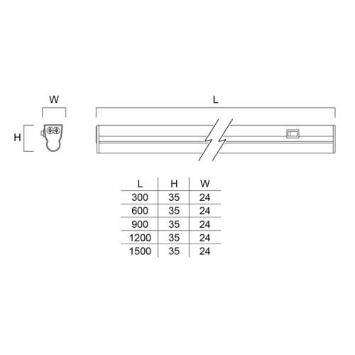 Réglette LED PIPE G2 900Lm L900mm 3000K - SYLVANIA - 0051028 pas cher Secondaire 4 L