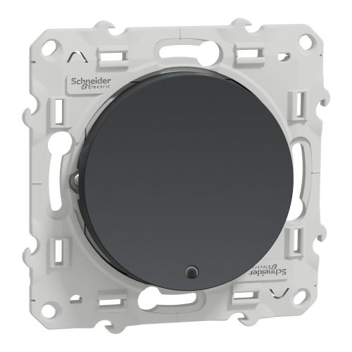 Bouton-poussoir ODACE 10 A à vis lumineux anthracite 0,15 mA - SCHNEIDER ELECTRIC - S540276 pas cher