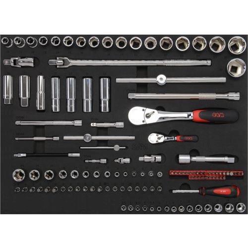 Composition mécanique générale 214 outils en modules mousse (sans servante) - SAM OUTILLAGE - CPP-214MM pas cher Secondaire 1 L