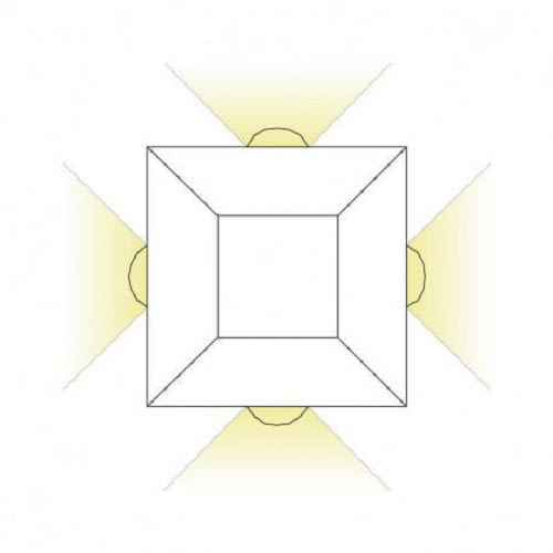 Applique murale LED 6 W carré 4 diffuseurs 4000 K MIIDEX LIGHTING 67808 photo du produit