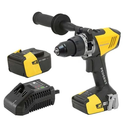 Perceuse à percussion 18 V EnergyDrill-18VPBL2 Brushless + 2 batteries (2 Ah et 5 Ah) + chargeur rapide + coffret PEUGEOT OUTILLAGE 250324 photo du produit