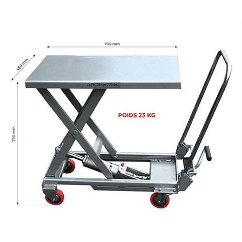 Table élévatrice manuelle Stockman aluminium 100 kg - BAL100 photo du produit Secondaire 1 L