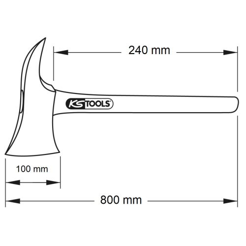 Hache de pompier BRONZEPLUS L 800 mm KS TOOLS 963.9610 photo du produit Secondaire 1 L