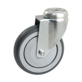Roulette AVL caoutchouc &Oslash;100 oeil pivotante 12 mm charge 100kg gris pas cher Principale M