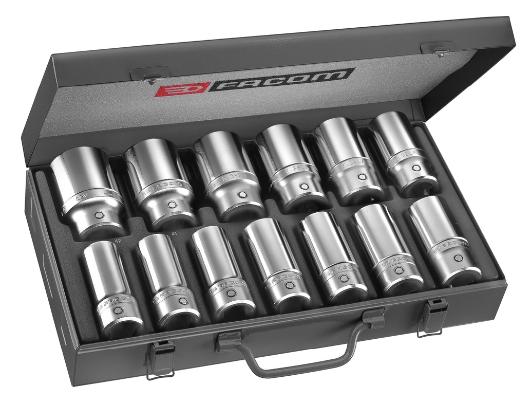 Coffret de douilles 6 pans 3/4'' longues métriques 12 pièces FACOM K.405E