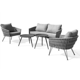 Salon bas de jardin CAPRI 4 places DCB Garden gris anthracite - CAPRI-S2 pas cher Principale M