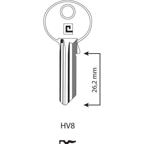 Ébauches de clé type VACHETTE HV8 photo du produit Secondaire 1 L