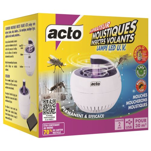 Lampe LED U.V aspirateur moustiques - insectes volants ACTO INSECTICIDES LAMP11 photo du produit