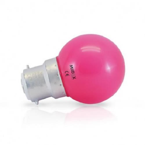 Ampoule LED B22 1 W bulbe dépoli rose MIIDEX LIGHTING 7646 photo du produit Principale L