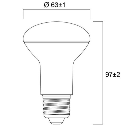 Lampe REFLED 3000K IRC 80 R63 E27 7W 630lm - SYLVANIA - 0029208 pas cher Secondaire 1 L