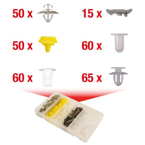 Assortiment d'agrafes pour Renault 300 pièces KS TOOLS 420.0750 photo du produit Secondaire 1 L