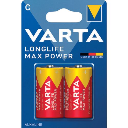 Blister de 2 piles LONGLIFE Max Power LR14 C 1,5V - VARTA - 4714110402 pas cher