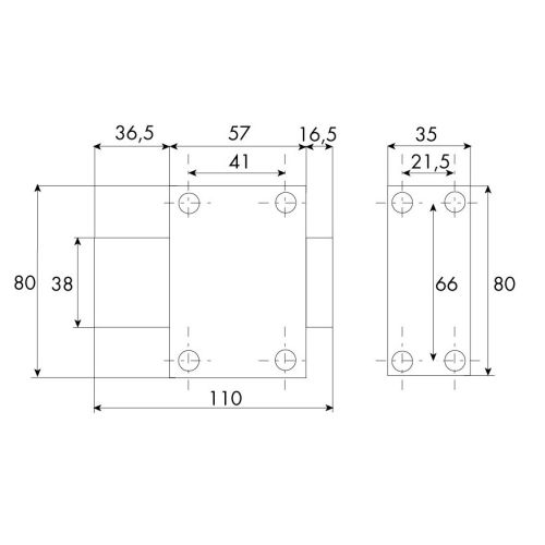 Verrou de cave 34 sans bouton cylindre de 30 mm - ISEO - 10000301 pas cher Secondaire 3 L