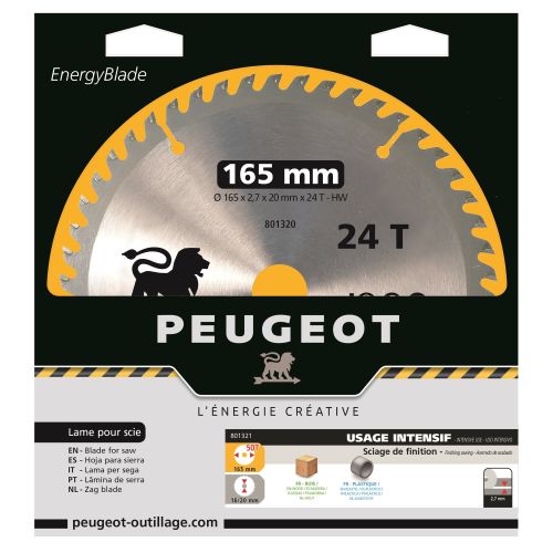 Disque à tronçonner ENERGYBLADE diamètre 165 mm alésage 20 mm PEUGEOT OUTILLAGE 801320 photo du produit Secondaire 3 L