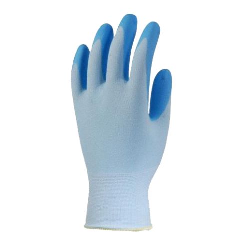 Gants nylon enduit mousse de nitrile respirant bleu clair/bleu ciel T9 EUROTECHNIQUE 6339 photo du produit