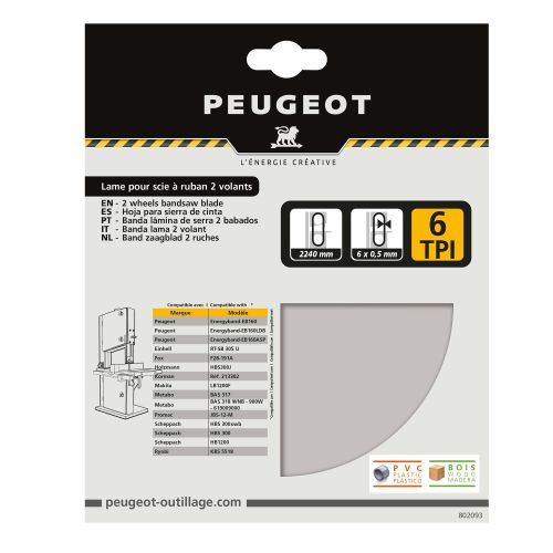 Lame de scie à ruban 2240 x 6 mm 6TPI PEUGEOT OUTILLAGE 802093 photo du produit Secondaire 1 L