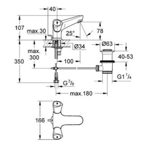 Mélangeur de lavabo monotrou COSTA S - GROHE - 21255-001 pas cher Secondaire 1 L