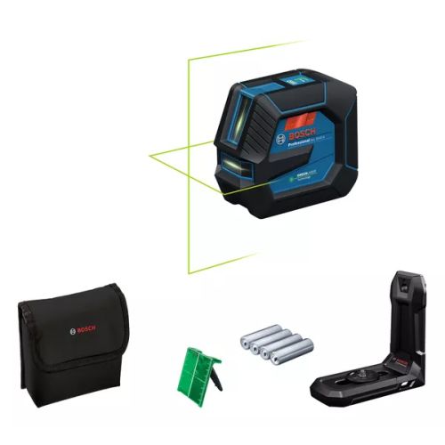 Laser lignes 3,7 V GLL 20-22 G Professional (sans batterie ni chargeur) + 4 piles 1,5 V LR6 AA + poche + platine BOSCH 0601065600 photo du produit