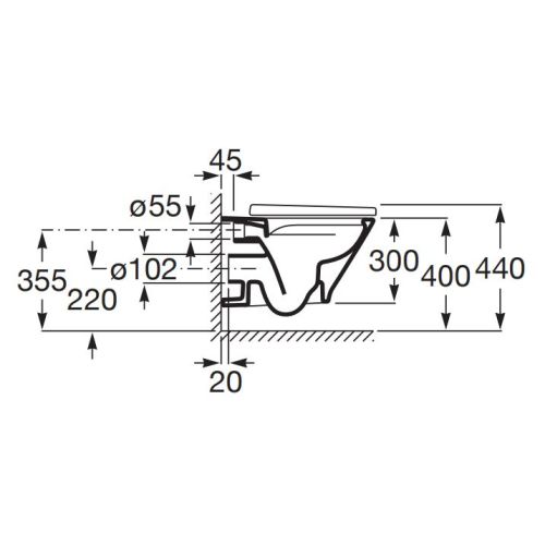 Cuvette WC suspendue THE GAP sans bride ROCA A34H0N5001 photo du produit Secondaire 2 L