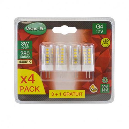 Ampoule LED G4 3 W 4000 K lot de 04 MIIDEX LIGHTING 79042 photo du produit Secondaire 1 L