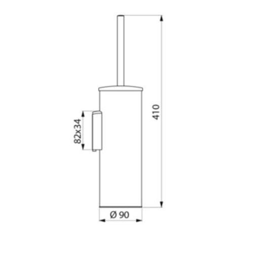 Porte-balai WC mural avec couvercle antivol Inox 304 poli - DELABIE - 4051P pas cher Secondaire 1 L