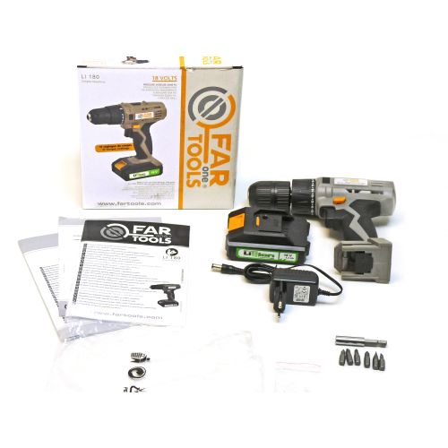 Perceuse-visseuse 18 V Li 180 + batterie 1,3 Ah Li-Ion + chargeur + boite couleur FARTOOLS ONE 215117 photo du produit Secondaire 1 L