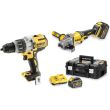 Pack 2 outils 18/54 V Dewalt DCD996 - DCG414 + 2 batteries 6 Ah + chargeur + coffrets T STAK photo du produit