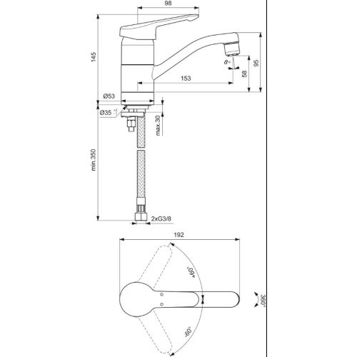 Mitigeur de lavabo OKYRIS 2 CLINIC chromé avec bec professionnel PORCHER D2300AA photo du produit Secondaire 1 L