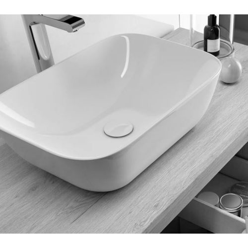 Meuble de salle de bain MATA 120cm avec plateau et vasque arrondie Zeus 3 tiroirs et colonne de rangement blanc mat - COSYNEO - LEV3C1VMATA120PBCOLBLAZEUS pas cher Secondaire 5 L