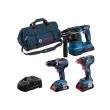 Pack 3 machine 18V (GSR55 - GBH22 - GDX200) + 3 batteries + chargeur rapide + sac - BOSCH - 0615A5003B pas cher