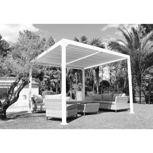 Pergola autoportante 3 x 3 blanche - COULEURS DU MONDE - MAIA pas cher Secondaire 1 L