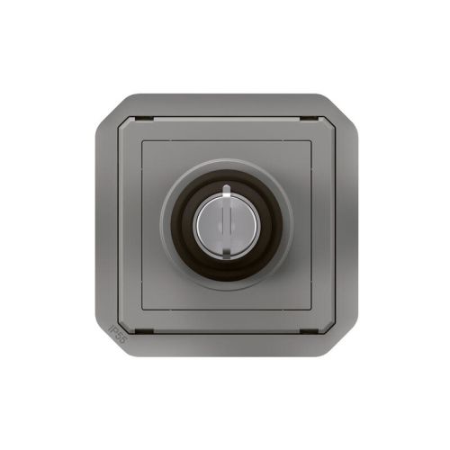Interrupteur à clé 2 positions PLEXO 10A 250V avec enjoliveur gris LEGRAND 069534L photo du produit Secondaire 2 L