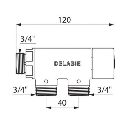 Mitigeur thermostatique PREMIX COMPACT M3/4'' - DELABIE - 733020 pas cher Secondaire 1 L