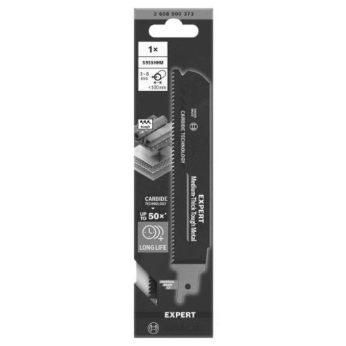 Lame de scie sabre Medium-Thick Tough Metal S 955 HHM - BOSCH EXPERT - 2608900373 pas cher Secondaire 5 L