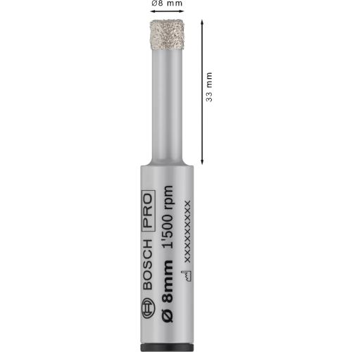 Foret diamant PRO Ceramic à sec 8 x 33 x 13 mm BOSCH 2608599055 photo du produit Secondaire 1 L