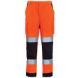 Pantalon de travail homme à haute visibilité multipoches PATROL hi-viz orange/marine TM - COVERGUARD - 7PAOPM pas cher
