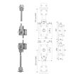 Verrou 4 points 1553 Zenith à double entrée haut et bas cylindre de 45mm droit - ISEO - 15530451.5 pas cher