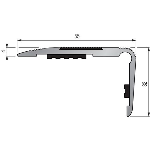 Nez de marche 3T 55 x 32 mm percé L 3 m DINAC 624110 photo du produit Secondaire 1 L