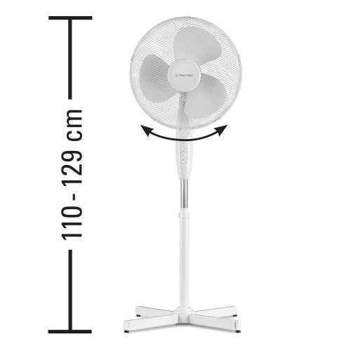 Ventilateur sur pied 50W 3 vitesses blanc hauteur réglable TVE 16 - TROTEC - 11/3050B pas cher Secondaire 2 L