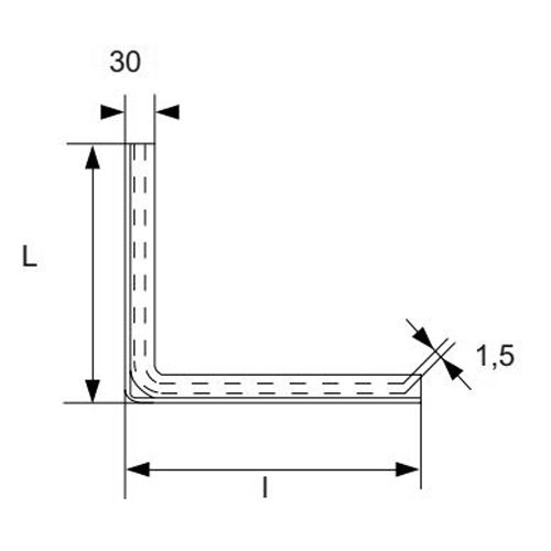 Equerre nervure pan droite 50x45x30x1,5mm galvanisé - TORBEL - 9922115 pas cher Secondaire 1 L