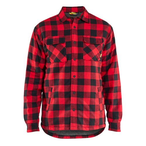 Chemise flanelle doubl&eacute;e en polaire rouge/noir T4XL - BL&Aring;KL&Auml;DER - 4704116856994XL pas cher